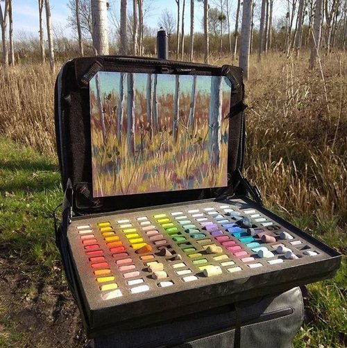 matériel de pastel en plein air