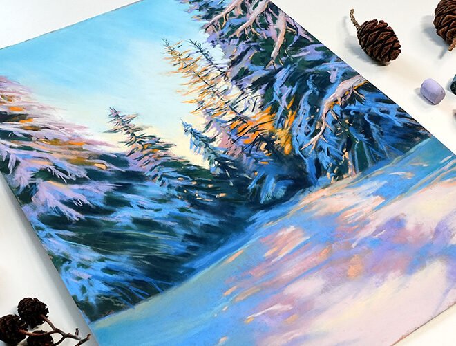 neige au pastel sec