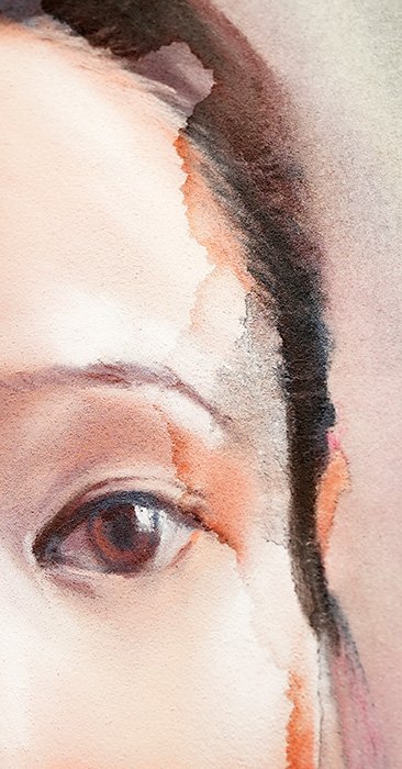 aquarelle et pastel sec