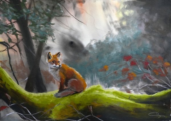 mélange aquarelle et pastel sec